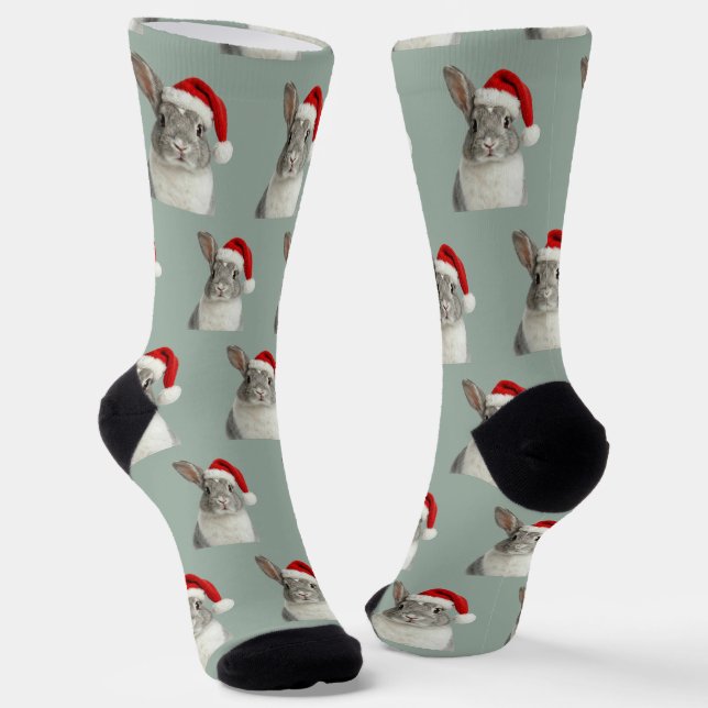 Calcetines Personalized Custom Bunny Christmas  (Angular)