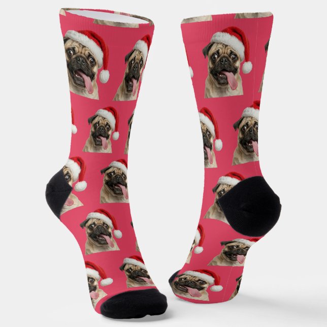 Calcetines Personalized Custom Pug Christmas  (Angular)