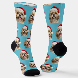 Calcetines Personalized Custom Shitszu Christmas 