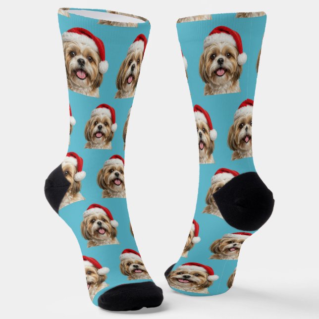 Calcetines Personalized Custom Shitszu Christmas  (Angular)