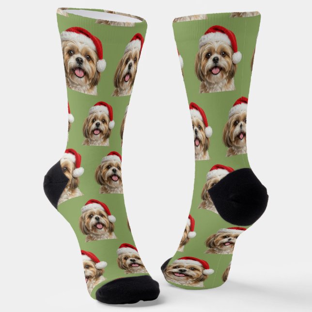 Calcetines Personalized Custom Shitszu Christmas  (Angular)