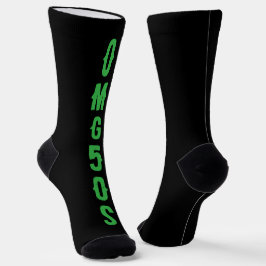 Calcetines Personalized lettering Green and black modern Chic