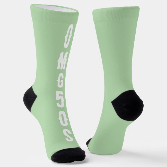 Calcetines Personalized lettering light green and white Chic (Angular)