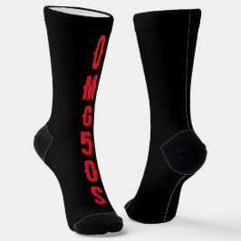 Calcetines Personalized lettering red black modern background