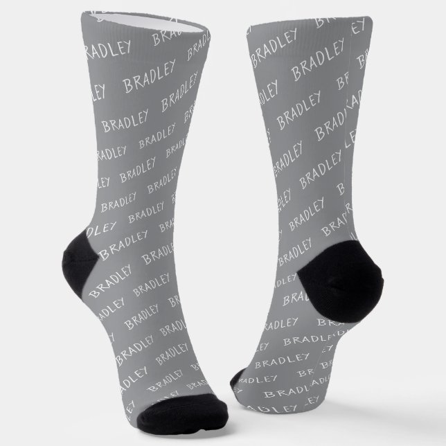 Calcetines Personalized Name Monogram Pattern (Angular)