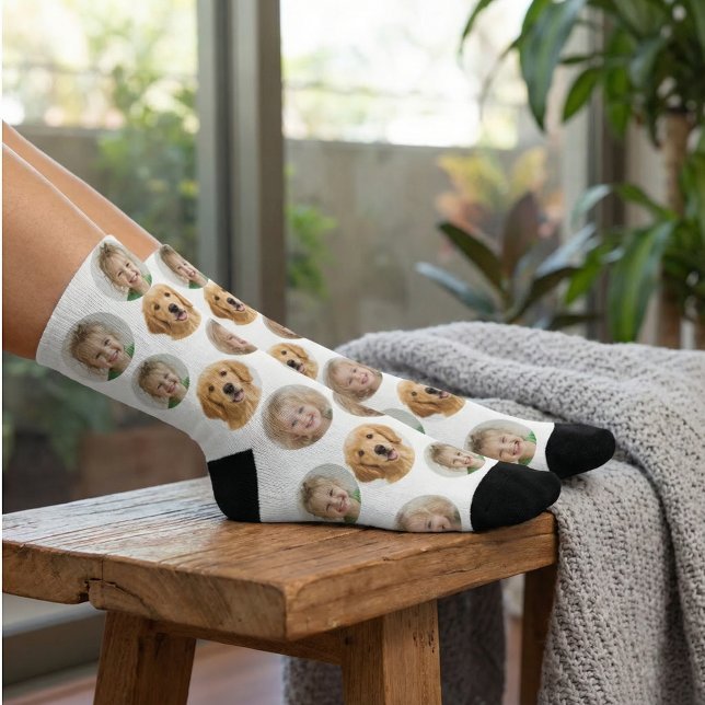 Calcetines Personalized Three-Photo Face Socks | Custom Gift (Subido por el creador)