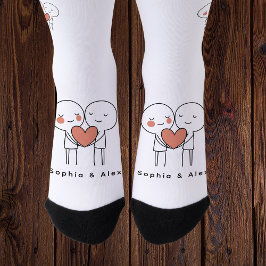 Calcetines Personalized Valentine’s Couple Matching Crew Sock