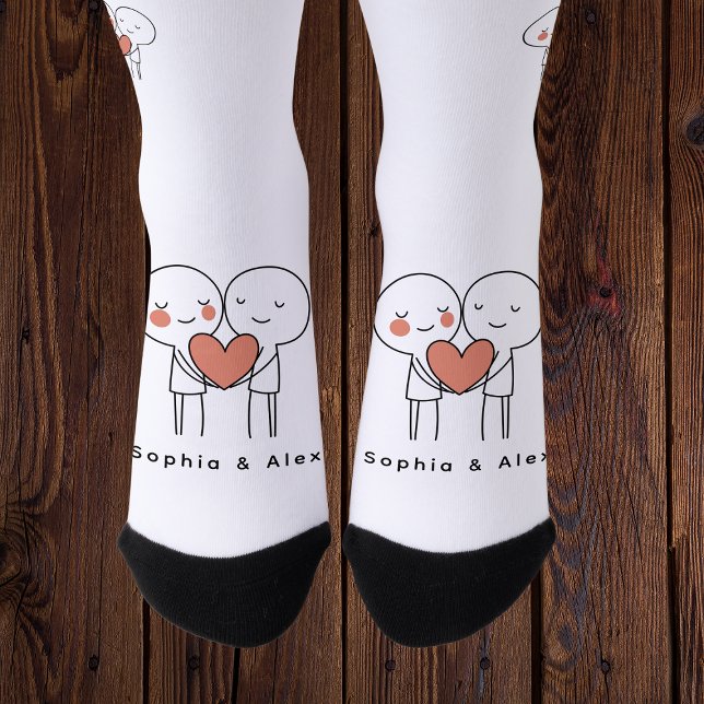 Calcetines Personalized Valentine’s Couple Matching Crew Sock (Subido por el creador)