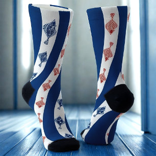 Calcetines Pescado y franjas azules