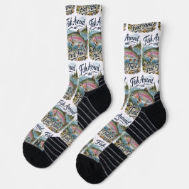 Calcetines Pescar y Encontrar Trucha Frase Divertida para Pes