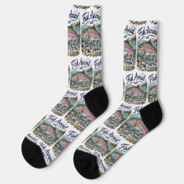 Calcetines Pescar y Encontrar Trucha Frase Divertida para Pes