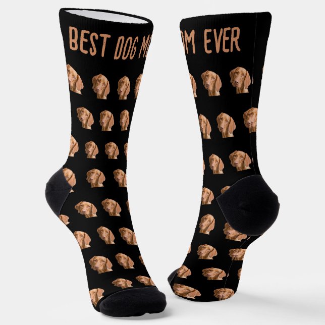 Calcetines Pet Head Photo Black Pattern Best Dog Mom Ever (Angular)