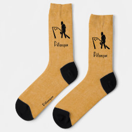 Calcetines Pétanque, Bolas, Icono Negro, Amarillo