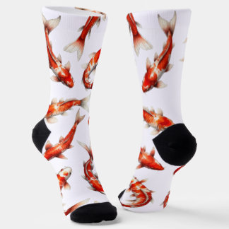 Calcetines Pez de la fortuna, koi nadando, acuarela