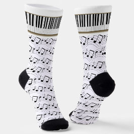 Calcetines Piano Keyboard And Musical Notes