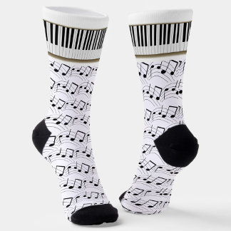 Calcetines Piano Keyboard And Musical Notes