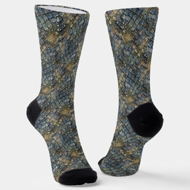 Calcetines Piel de cocodrilo imitación. Estampado animal. (Angular)