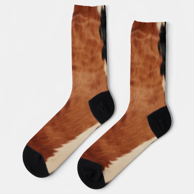 Calcetines Piel de vaca de Faux Black Southwest de Brown (Izquierda)