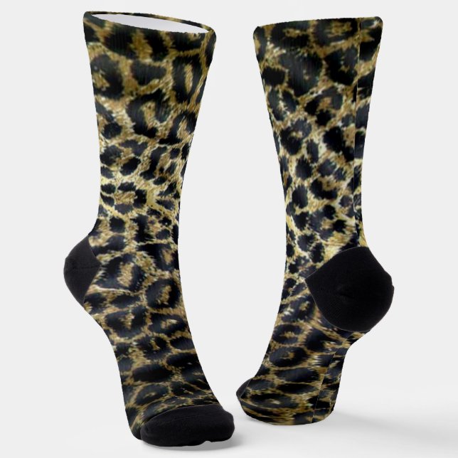 Calcetines Piel leopardo, zócalos de la tripulación de impres (Angular)