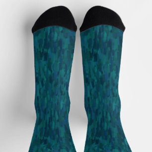 Calcetines Pinceladas Impresionistas, Azul Marino, Verde Azul