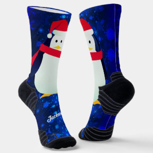 Calcetines Pingüino lindo en Santa Hat