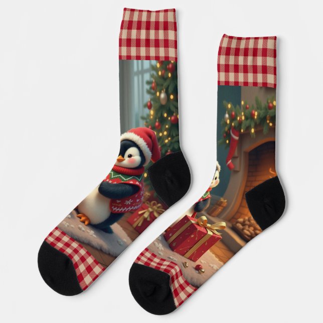 Calcetines Pingüino navidad (Izquierda)