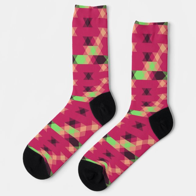 Calcetines pink and green geometric (Izquierda)