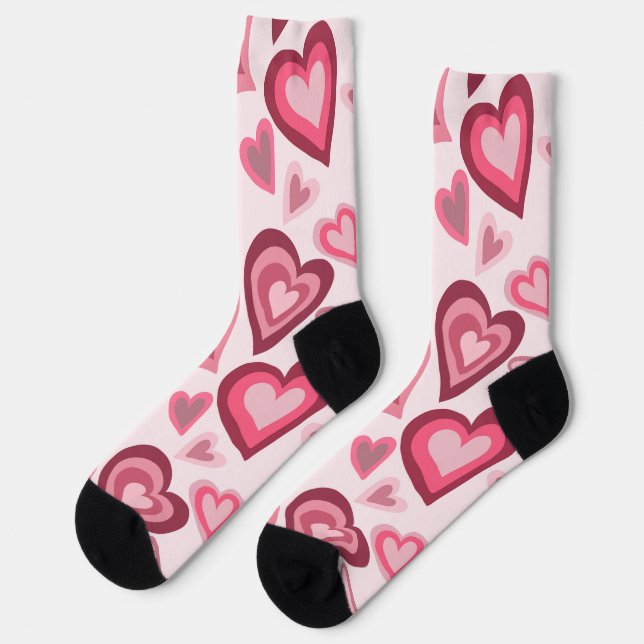 Calcetines Pink and Red Layered Heart Pattern (Izquierda)