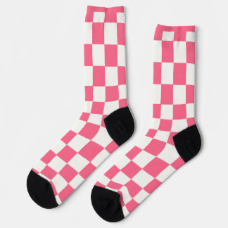 Calcetines Pink and White Checkered Pattern 