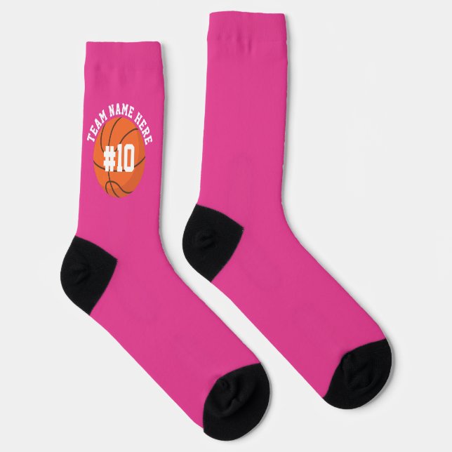 Calcetines Pink Basketball Socks Team Player Sports Birthday (Derecha)