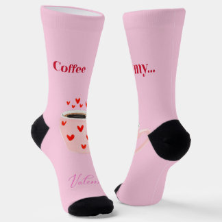Calcetines Pink Coffee Mug Valentine's Day Hearts