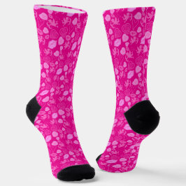 Calcetines Pink Valentine's Cupid, Heart, Candies Pattern