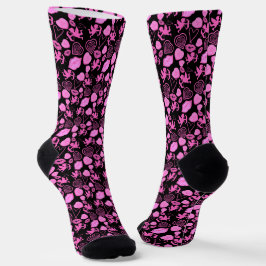 Calcetines Pink Valentine's Cupid, Heart, Candies Pattern