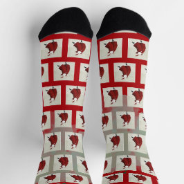 Calcetines Pino moderno de Navidad en acuarela colorido