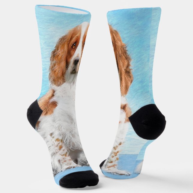 Calcetines Pintado español de Springer galesa - Arte de perro (Angular)