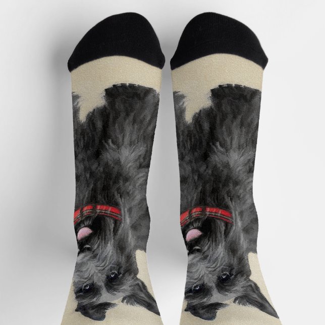 Calcetines Pintado Terrier Escocés - Arte Perro Original (Arriba)