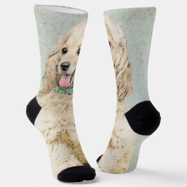 Calcetines Pintura Buff de Cocker Spaniel - Arte Perro Origin (Angular)