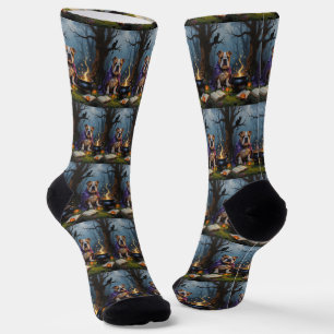 Calcetines Pintura caprichosa de Halloween de Bulldog