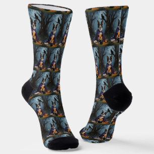 Calcetines Pintura caprichosa de Halloween del perro Kelpie a