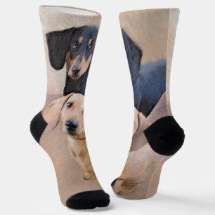 Calcetines Pintura Dachshund (suave) - Arte Perro Original