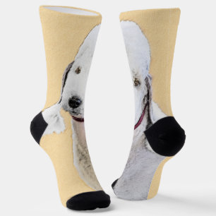 Calcetines Pintura de Bedlington Terrier - Original Perro Art