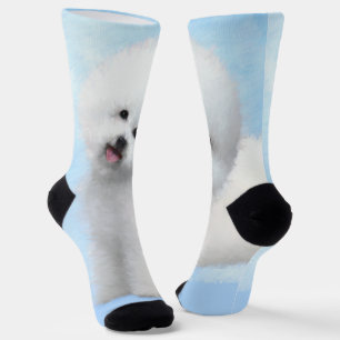 Calcetines Pintura de Bichon Frise - Arte de Perro Original.