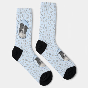 Calcetines Pintura de Border Collie - Arte de perro original 