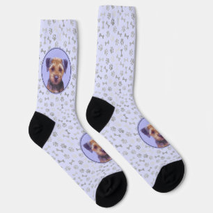 Calcetines Pintura de Border Terrier - Arte de perro original