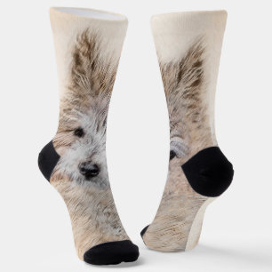 Calcetines Pintura de Cachorro de Cairn Terrier - Arte Perro