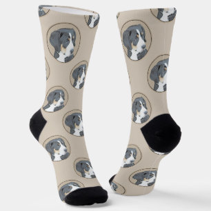 Calcetines Pintura de cachorro de perro de montaña bernés Art