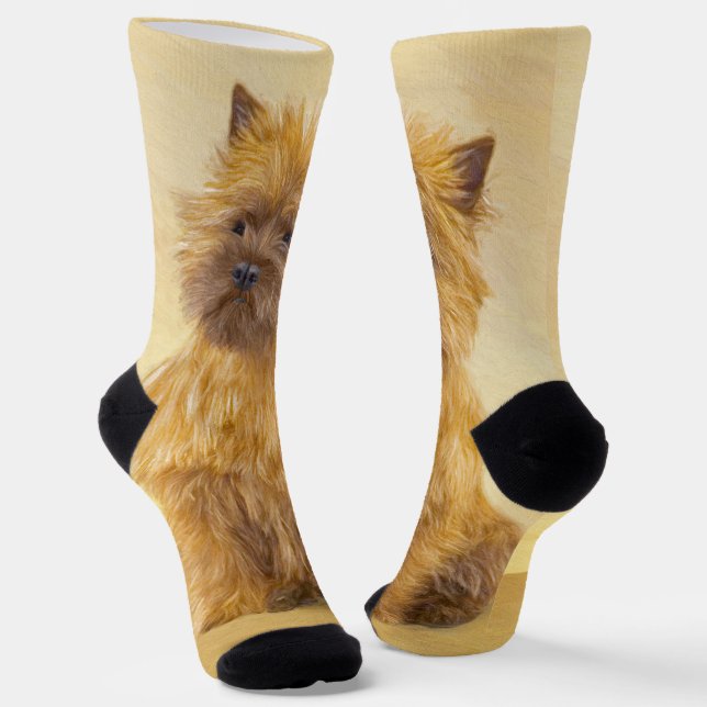 Calcetines Pintura de Cairn Terrier - Arte Perro Original. (Angular)