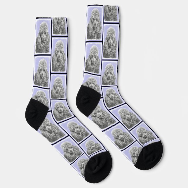 Calcetines Pintura de canapé Miniatura Juguete Plata Perro Gr (Derecha)