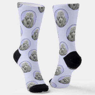 Calcetines Pintura de canapé Miniatura Juguete Plata Perro Gr