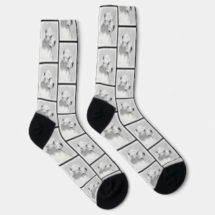 Calcetines Pintura de Dogo Argentino Arte Original de Perro M